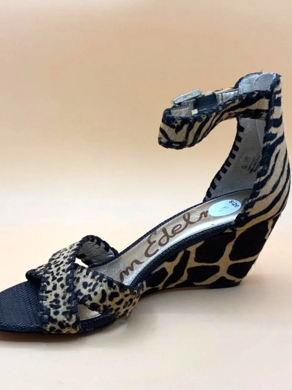 *EUC* Sam Edelman SILVIA Animal Print Wedge Sandals. Women's Size 7 M Leop